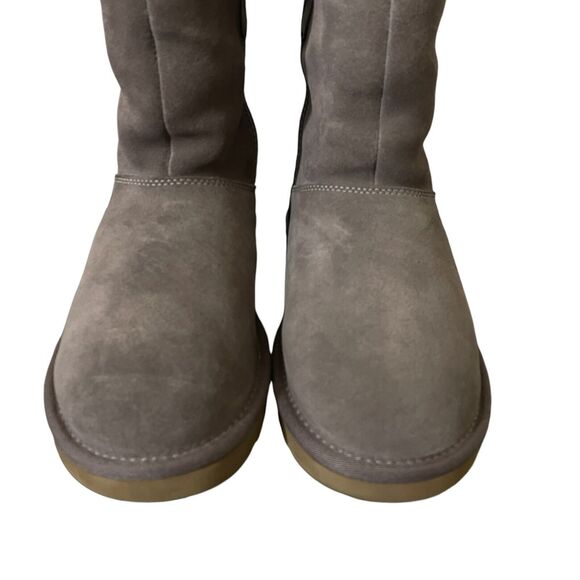 UGG Boots Womens Size 5 Allegra Bow Gray Suede Leather 1092969 Sygr New - Picture 2 of 8